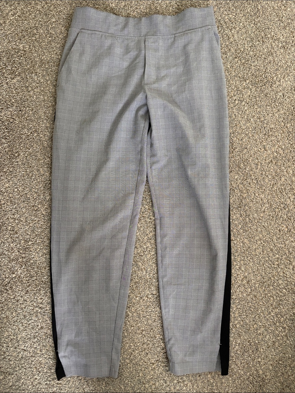 Athleta Black and Gray Plaid Ankle Pant